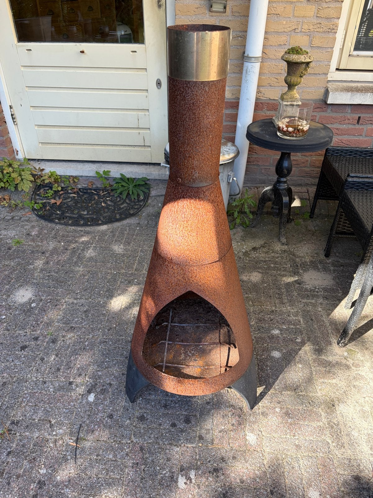 Terrashaard met natuurlijke roestvorming - 107 cm hoog, Ophalen, Gebruikt