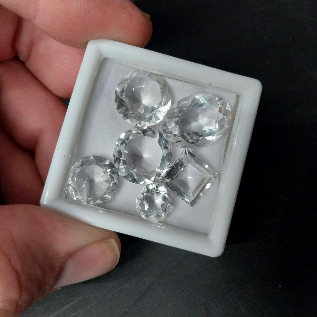Facet geslepen bergkristal rond en vierkant, Sieraden, Tassen en Uiterlijk, Ophalen of Verzenden, -, -, -