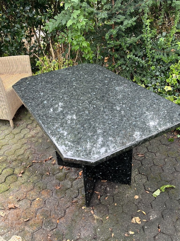 eettafel zwart graniet, Ophalen, Overige materialen, 100 tot 150 cm, Hollywood regency