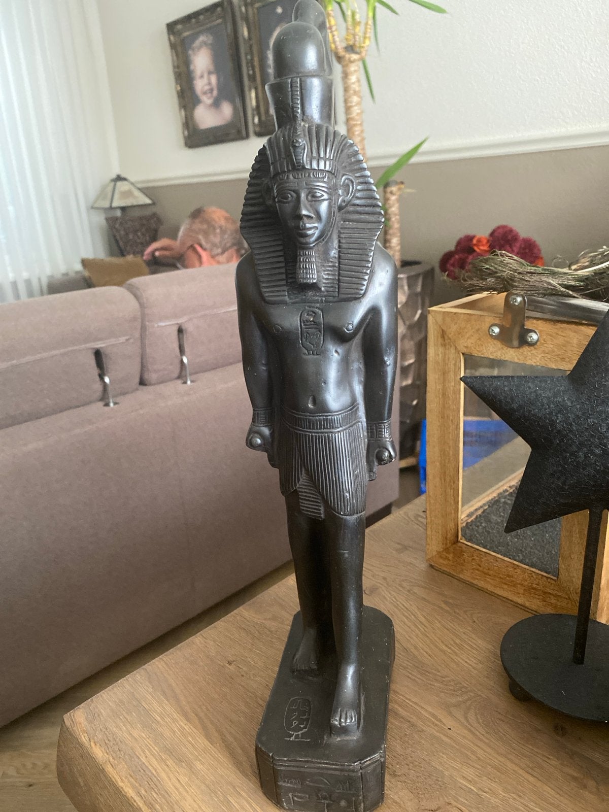 Zware Egyptische replica van farao - decoratief beeld, Ophalen, Handgemaakt, Steen of Keramiek, Beeld
