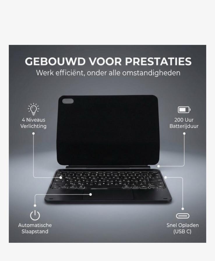 DECODED iPad Toetsenbord Hoes met Trackpad, Ophalen, Multimediatoetsen, Zo goed als nieuw, Draadloos