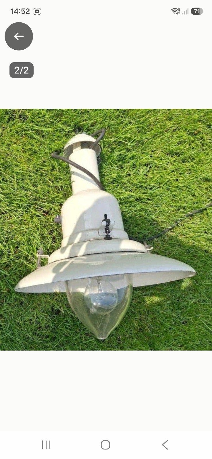 Vintage Industriële Hanglamp - Wit Emaille, Antiek en Kunst, Ophalen