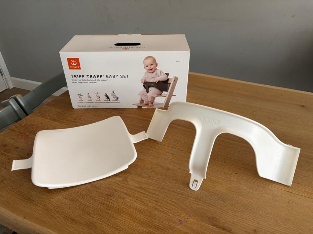 Stokke babyset wit 2x, Ophalen, Zo goed als nieuw, Meegroeistoel