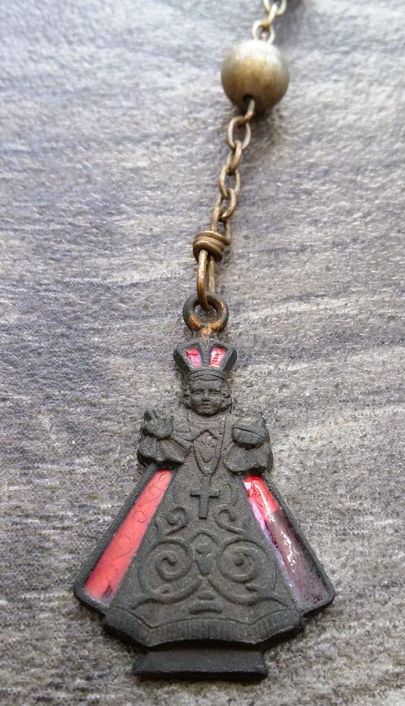 Om 1925 Bidsnoer KINDJE JEZUS VAN PRAAG Rozenkrans Scapulier, Ophalen of Verzenden