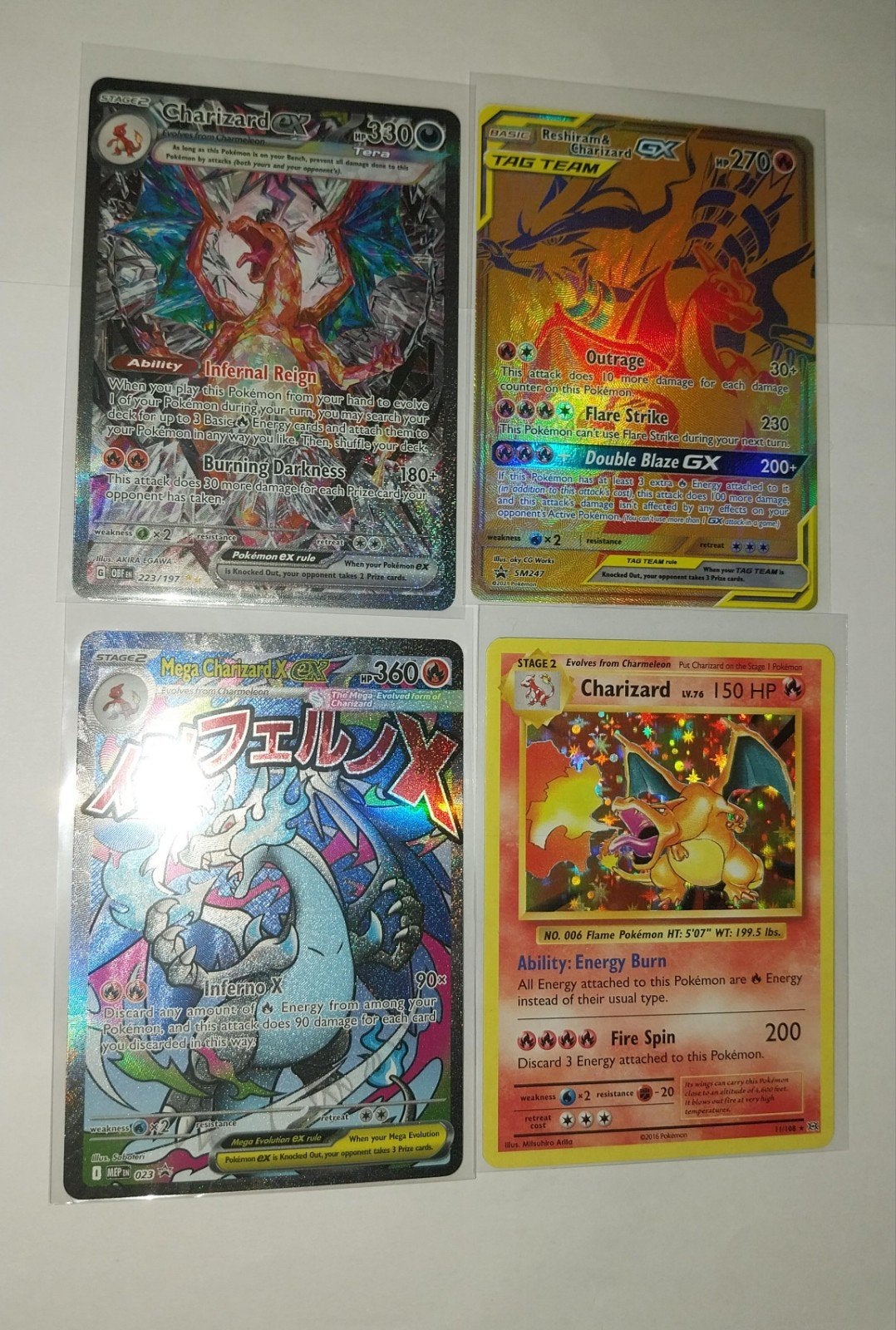 Charizard Pokémon Kaarten Lot (o.a. ex Special Illustration), Ophalen of Verzenden, Gebruikt, Meerdere kaarten, Foil