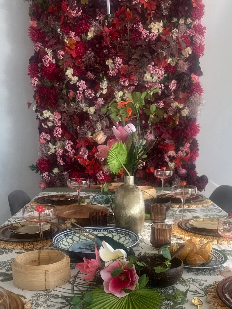 Flowerwall met verlichting - 235x122 cm, Ophalen, Met verlichting, 235 cm, Meerkleurig