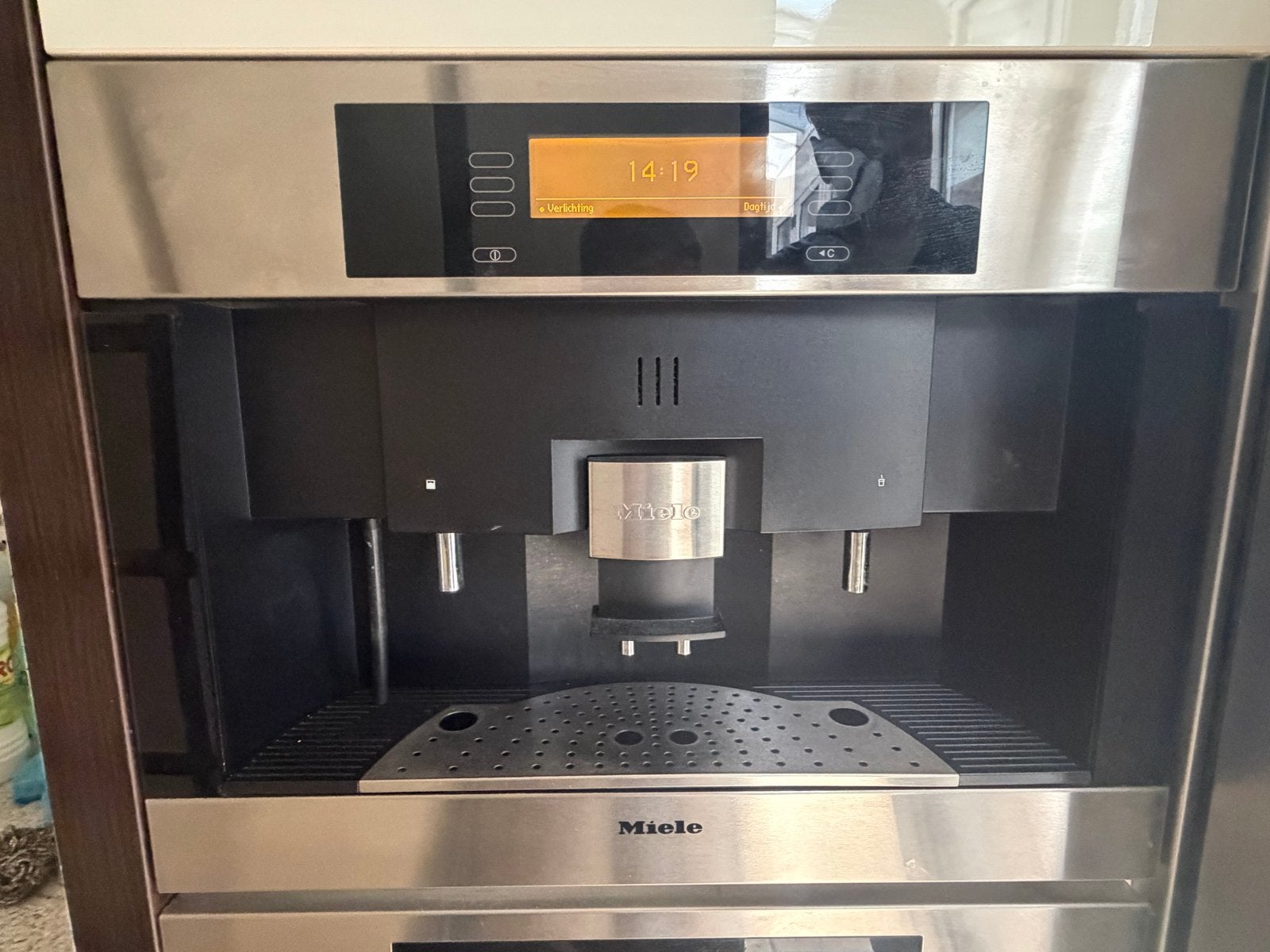 Miele Inbouw Koffiemachine CVA 4085 RVS Nespresso, Gebruikt, Koffiemachine, Koffiebonen, 2 tot 4 kopjes