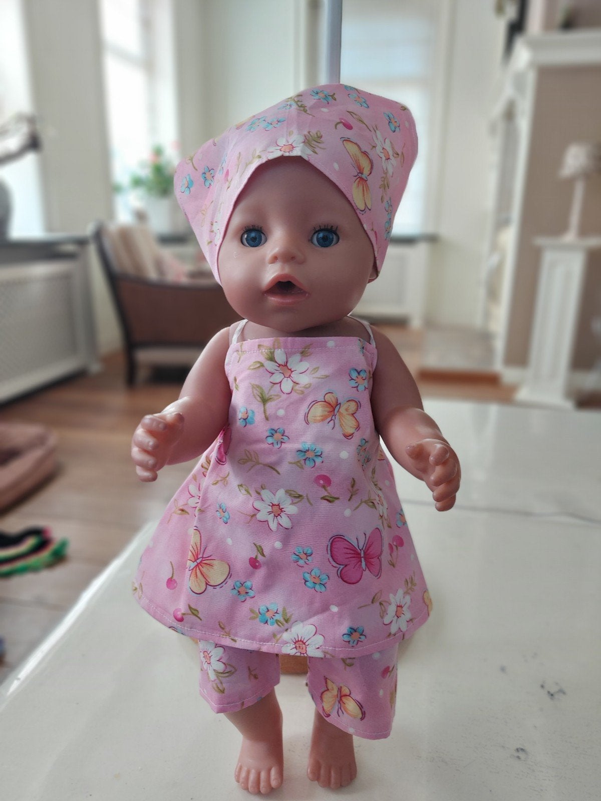 Mooie 3 delig vlinder bloem set baby  born, Ophalen of Verzenden, Nieuw, Babypop