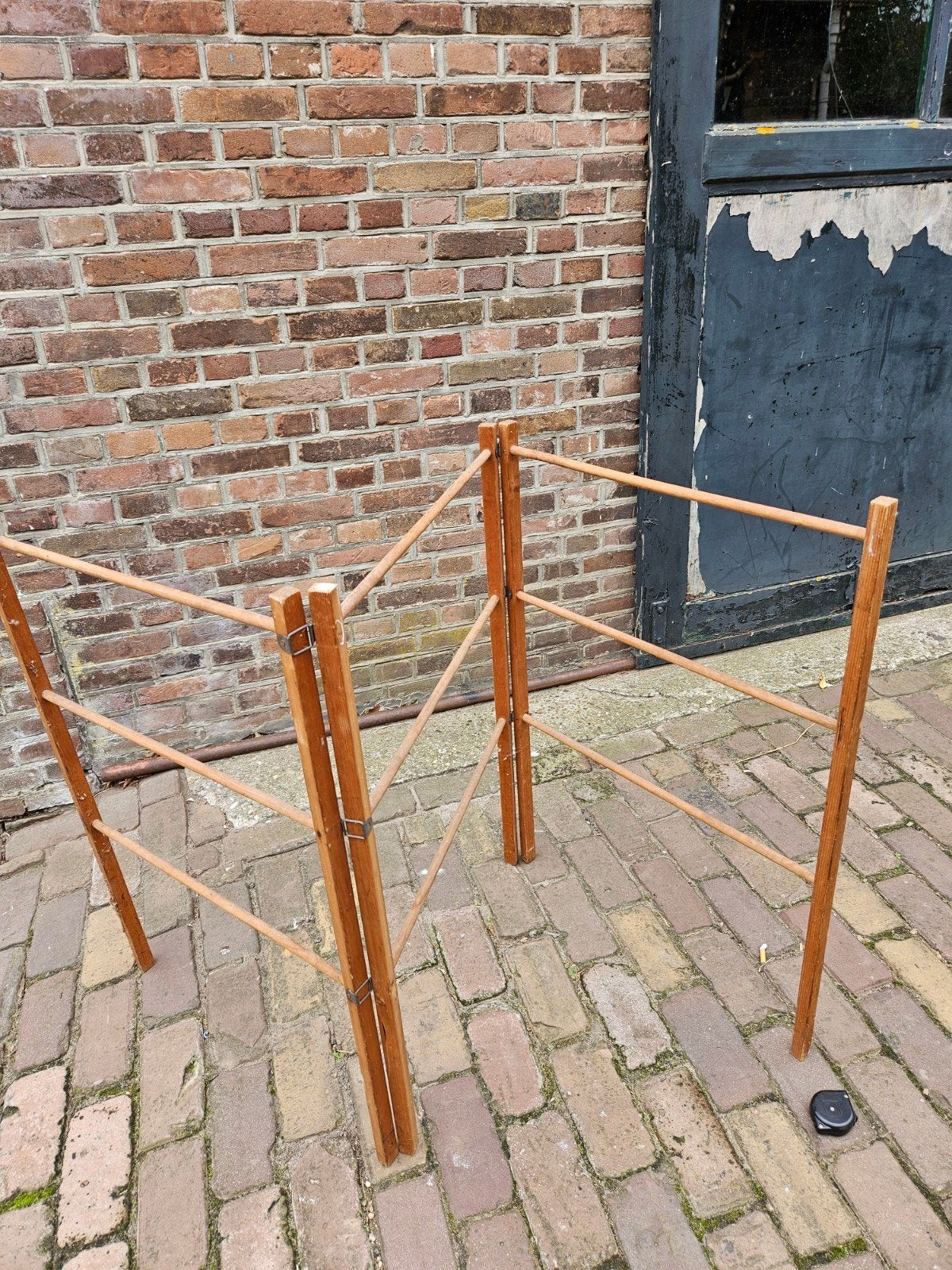 Grenen vintage houten wasrek - inklapbaar, Ophalen, Gebruikt, Wasrek