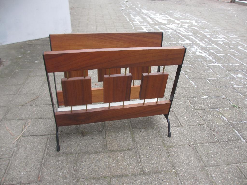 Vintage Teak Tijdschriftenrek Lectuurbak “Brovorm” Haarlem, Ophalen of Verzenden, Gebruikt