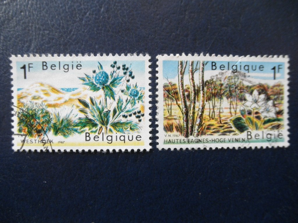 Postzegels België 1967 bloemen landschap bomen., Postzegels en Munten, Postzegels | Europa | België, Ophalen of Verzenden, Gestempeld