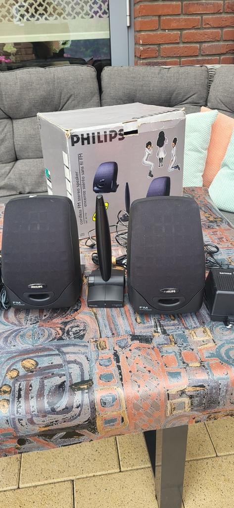 Philips SBC BC710 Draadloze FM Stereo Speakerset, Ophalen of Verzenden, Minder dan 60 watt, Front, Rear of Stereo speakers, Philips