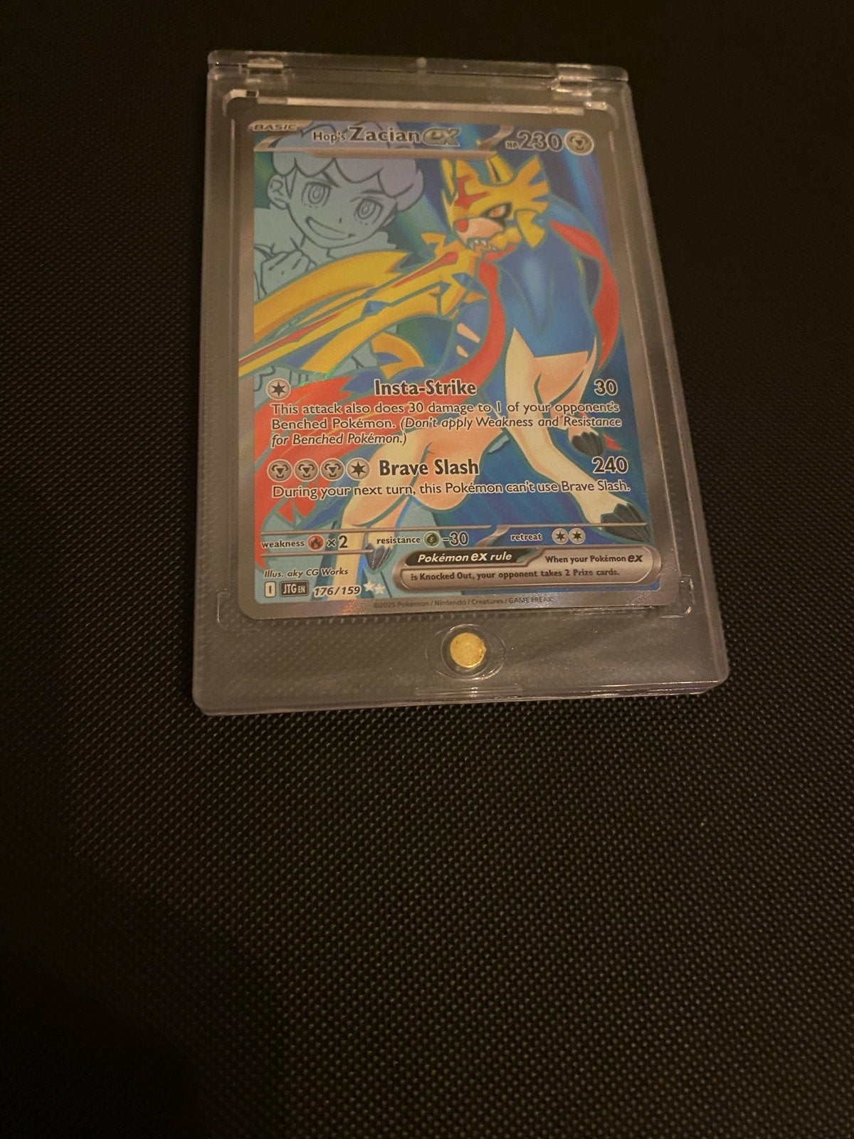 Pokémon Kaart: Hop's Zacian V (Full Art) 176/159, Ophalen of Verzenden, Zo goed als nieuw, Losse kaart