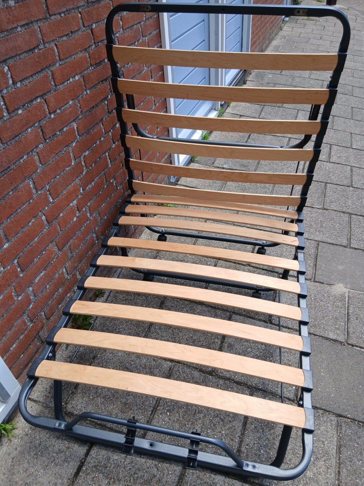 Opklapbed met lattenbodem, Ophalen, Eenpersoons, 80 cm