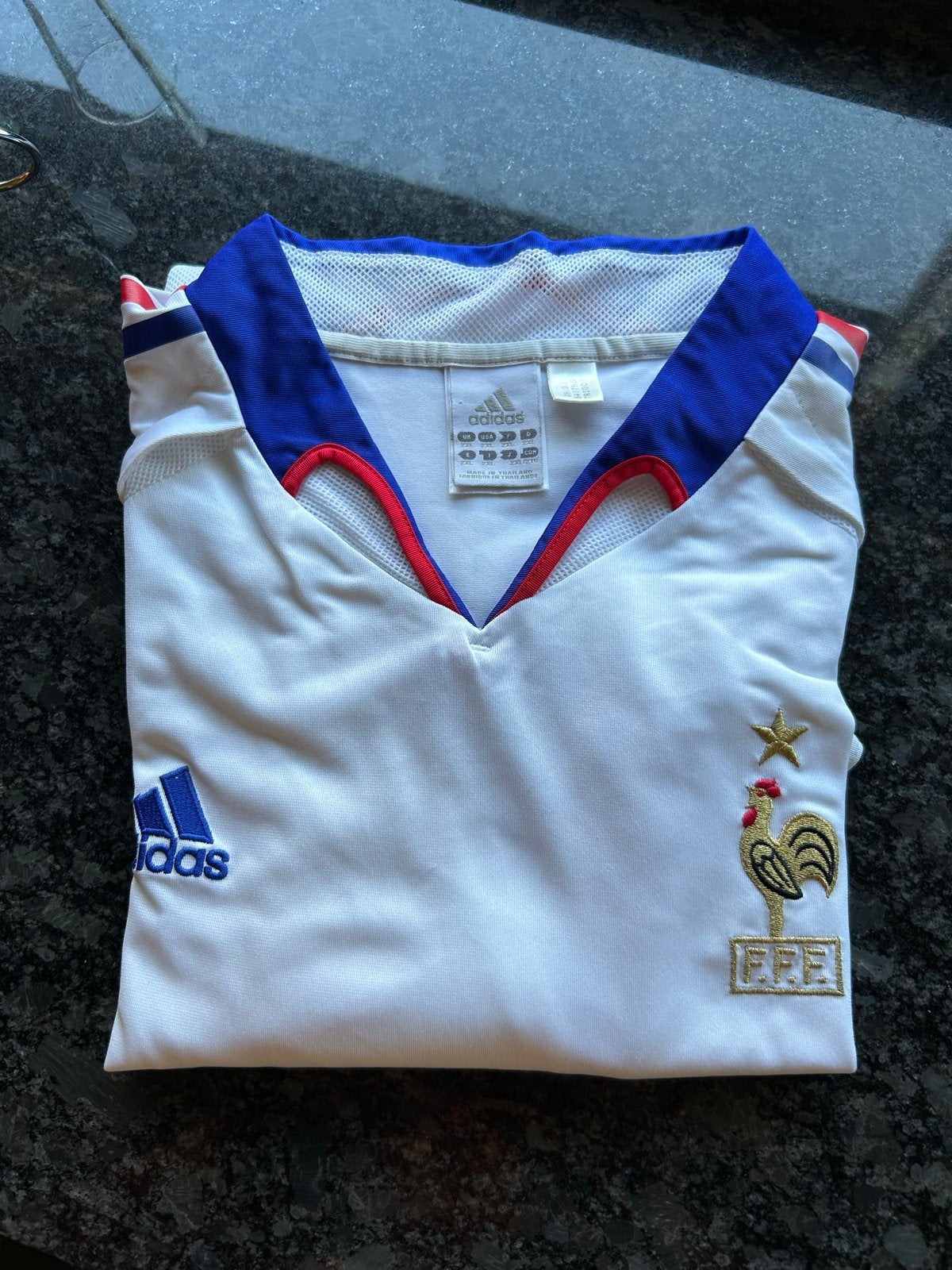 Frankrijk uitshirt 2004-2006 (Zidane, Henry, Vieira), Maat L, Ophalen of Verzenden, Zo goed als nieuw, Shirt