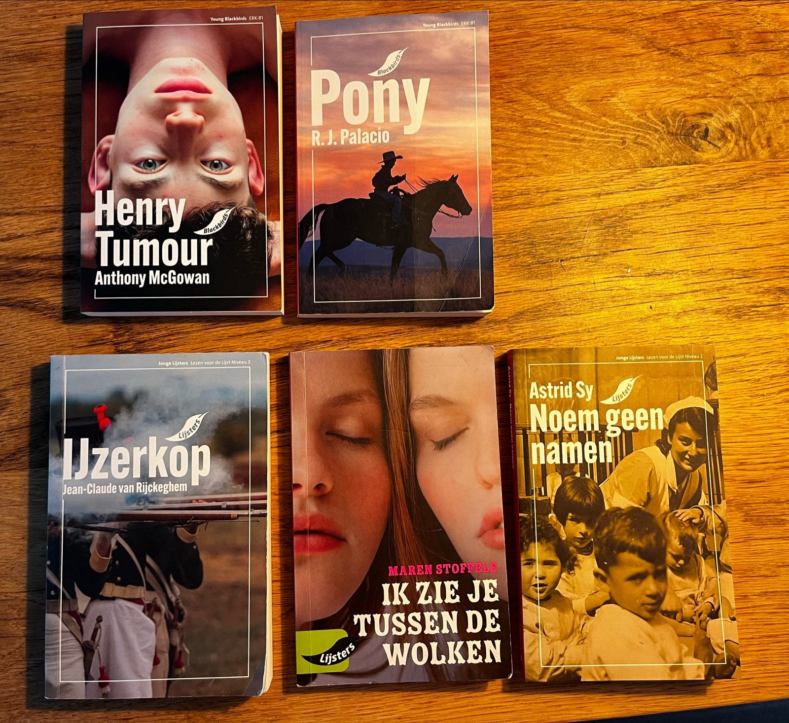 Set jeugdboeken: Henry Tumour, Pony, IJzerkop, Ik zie je, Ophalen of Verzenden, Gelezen, Fictie