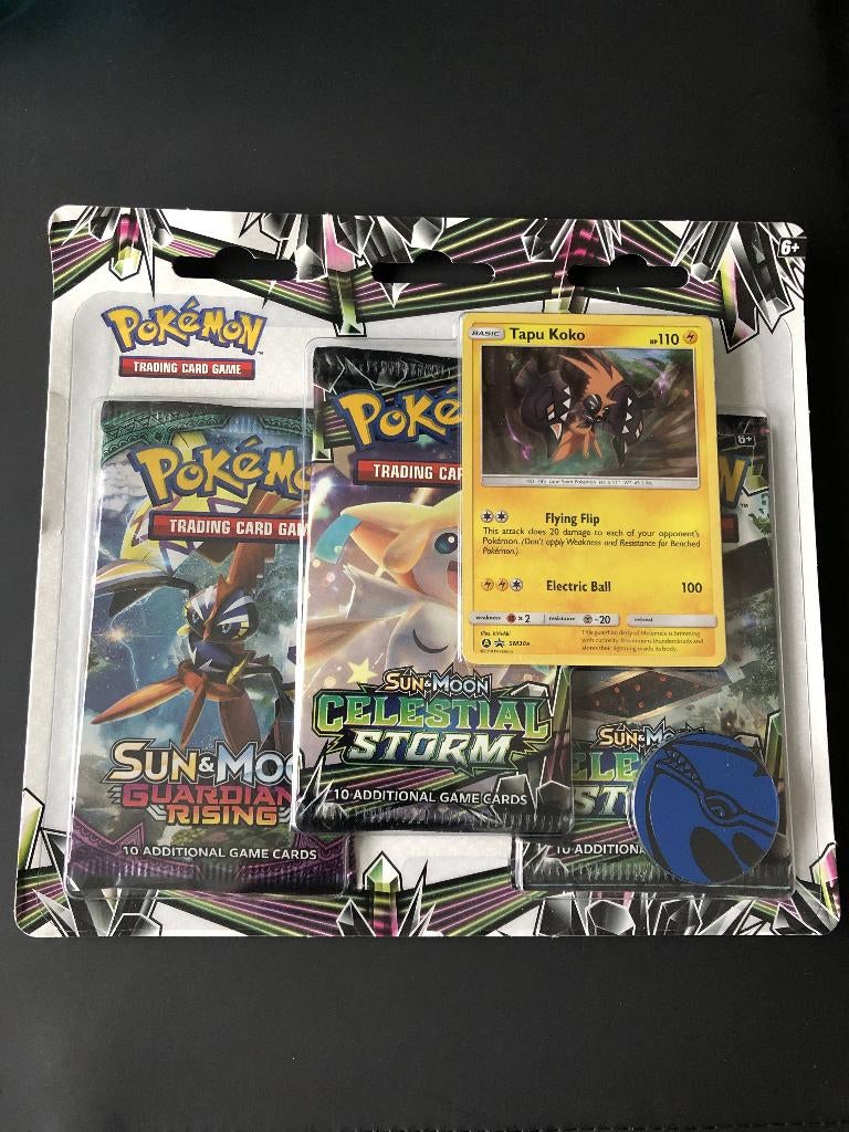 Celestial storm guardians rising 3 pack blister tapu koko, Ophalen of Verzenden, Nieuw, Booster