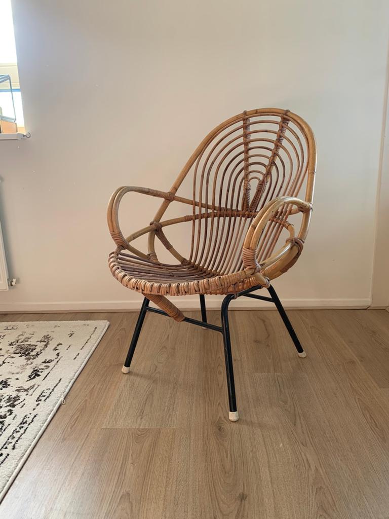 Rotan stoel riet rotanstoel, Huis en Inrichting, Stoelen, Ophalen, Bruin, Rotan ibiza bohemian, Nieuw