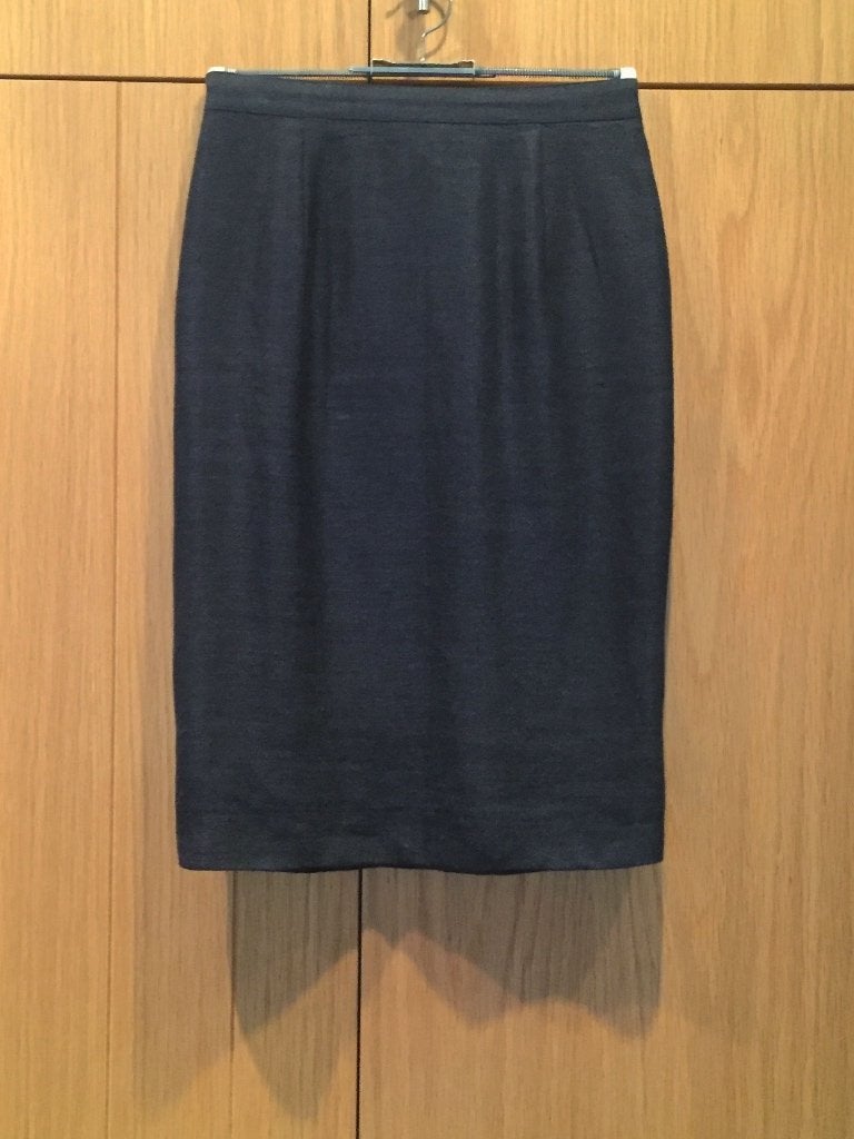 Blauw net rokje; linnen/viscose (gestoomd); Pauw mt (34)36, Blauw, Pauw, Ophalen of Verzenden, Zo goed als nieuw