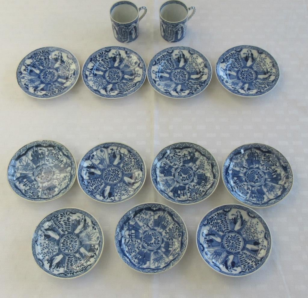 Oud Chinees serviesgoed met Lange Lijs afbeeldingen, Antiek en Kunst, Ophalen of Verzenden