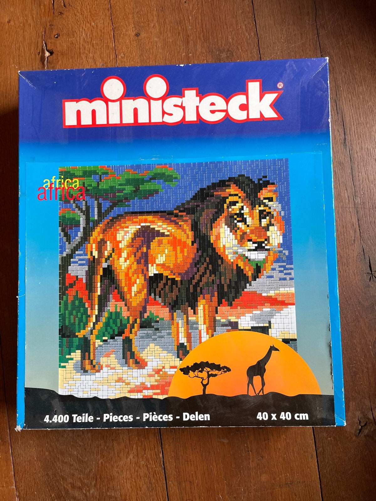 Ministeck Afrika Leeuw 4400 Delen - 40x40 cm, Hobby en Vrije tijd, Ministeck, Ophalen of Verzenden, Zo goed als nieuw, Overige typen
