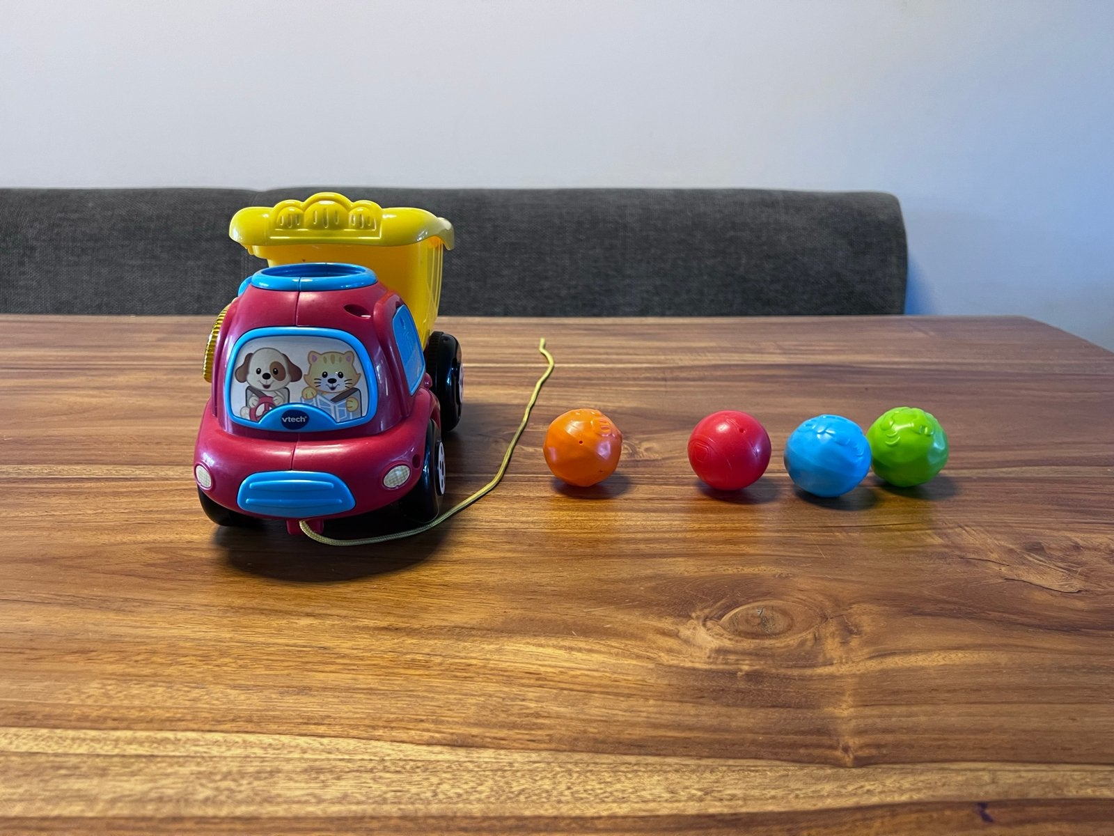 VTech kiepwagen met 4 ballen, Ophalen of Verzenden, Gebruikt