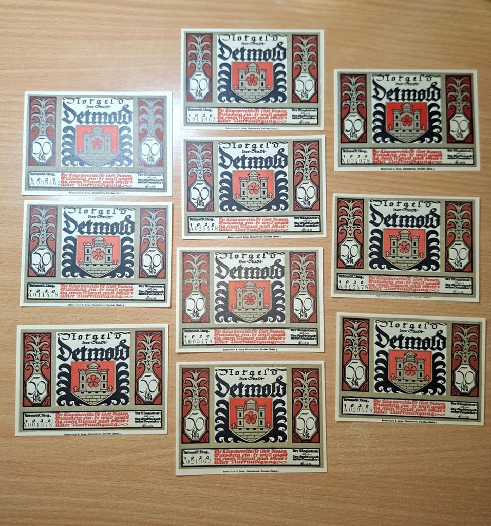Duits Notgeld Detmold Noodgeld, Ophalen of Verzenden, Duitsland