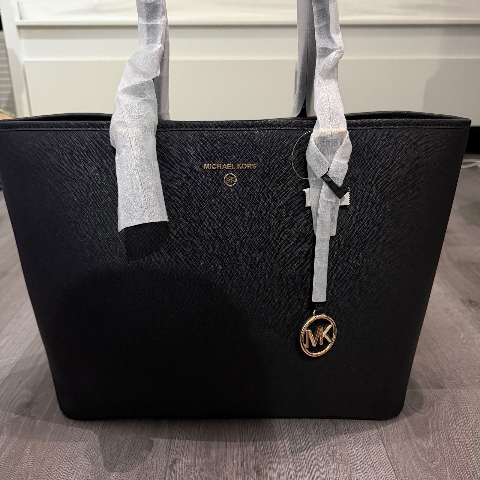 Michael Kors Jet Set Charm Tote Zwart Leer, Sieraden, Tassen en Uiterlijk, Ophalen, Nieuw, Zwart, Shopper