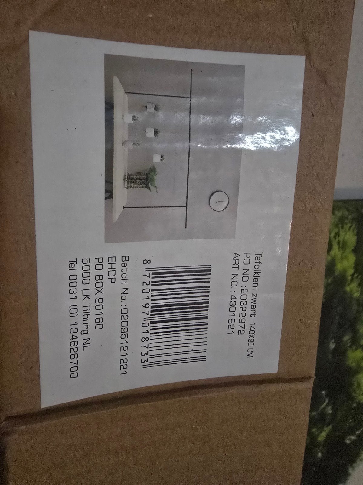 Nieuwe zwarte tafelklem 140x90 cm - Nog in doos!, 100 tot 150 cm, Nieuw, Rechthoekig, 50 tot 100 cm