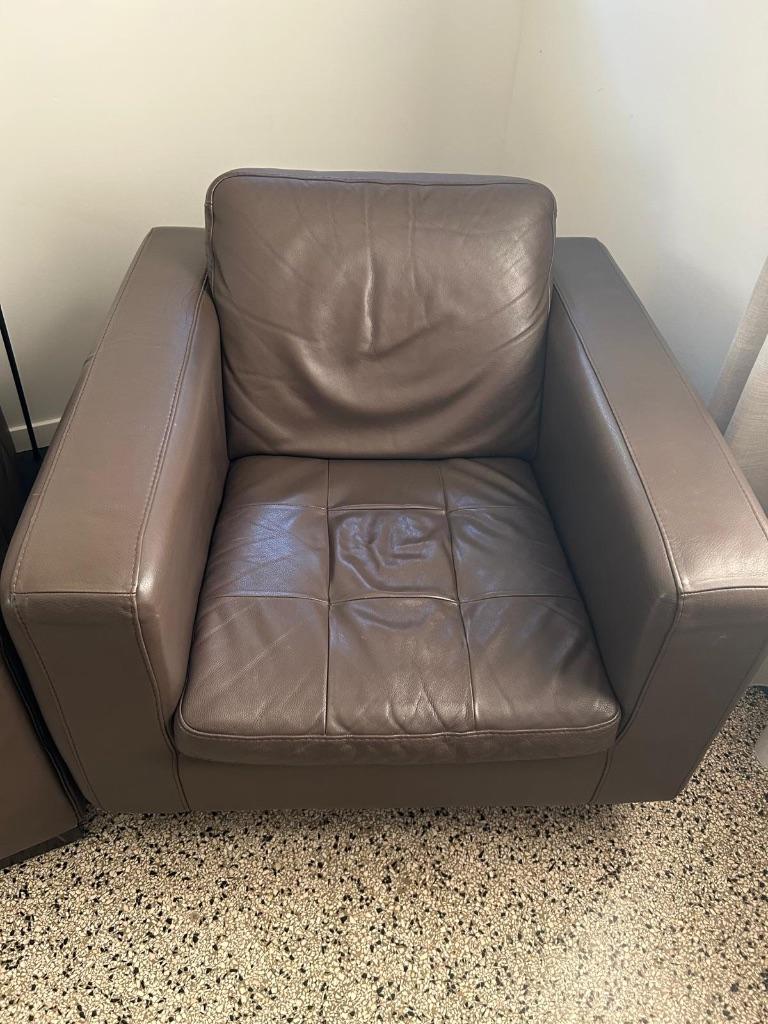 Natuzzi Savoy - Ligstoel Bruin Leder - draaifauteuil, Huis en Inrichting, Gebruikt, Bruin, Savoy, Leer