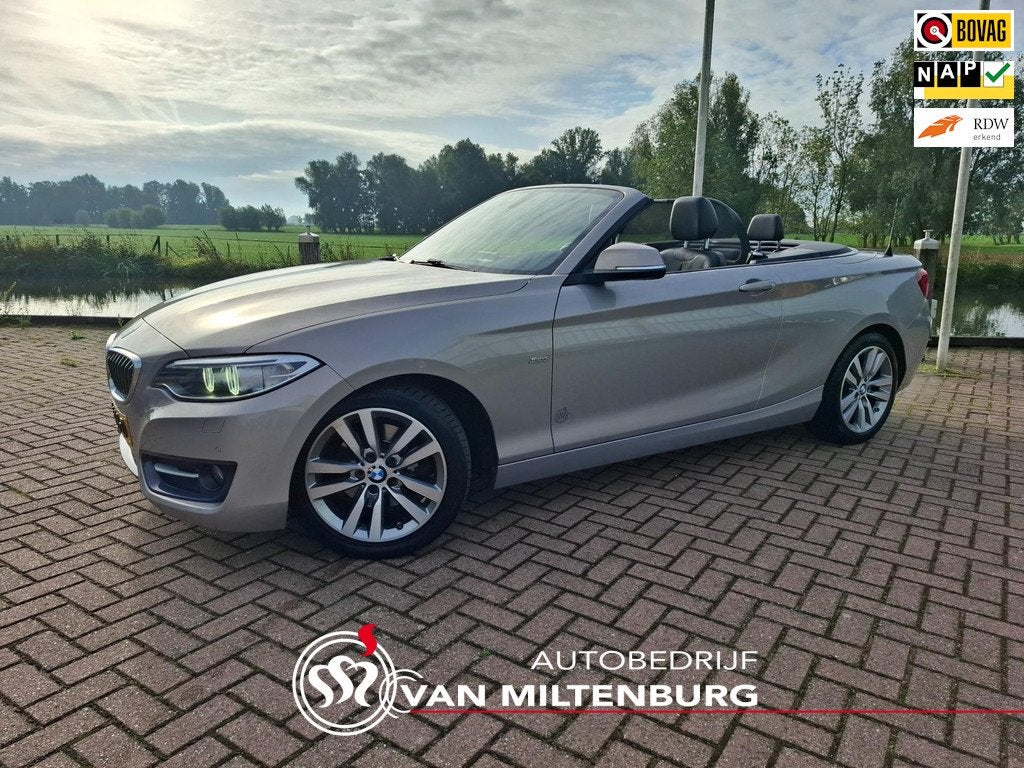 BMW 2-serie Cabrio 220i High Executive Leer Stoelverw. Clima, Auto's, BMW, Gebruikt, 4 cilinders, Cabriolet, 4 stoelen