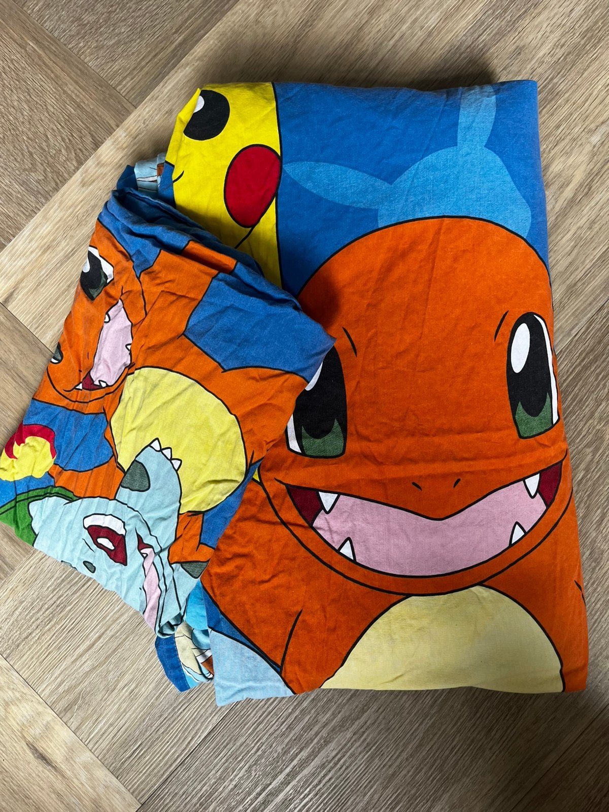 Pokémon eenpersoons dekbedovertrek - 2 kanten te gebruiken, Ophalen of Verzenden, Gebruikt, Eenpersoons, Dekbedovertrek