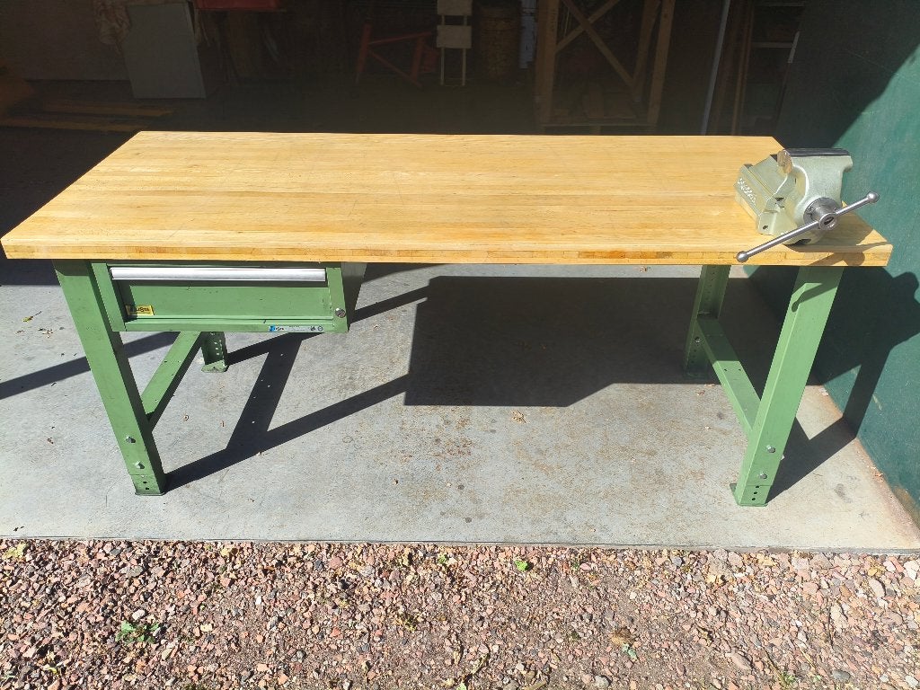 Lista werkbank, blad 2x0,8, 1 lade, evt. Gressel bankschroef, Ophalen, Gebruikt, 170 cm of meer, Bankschroef