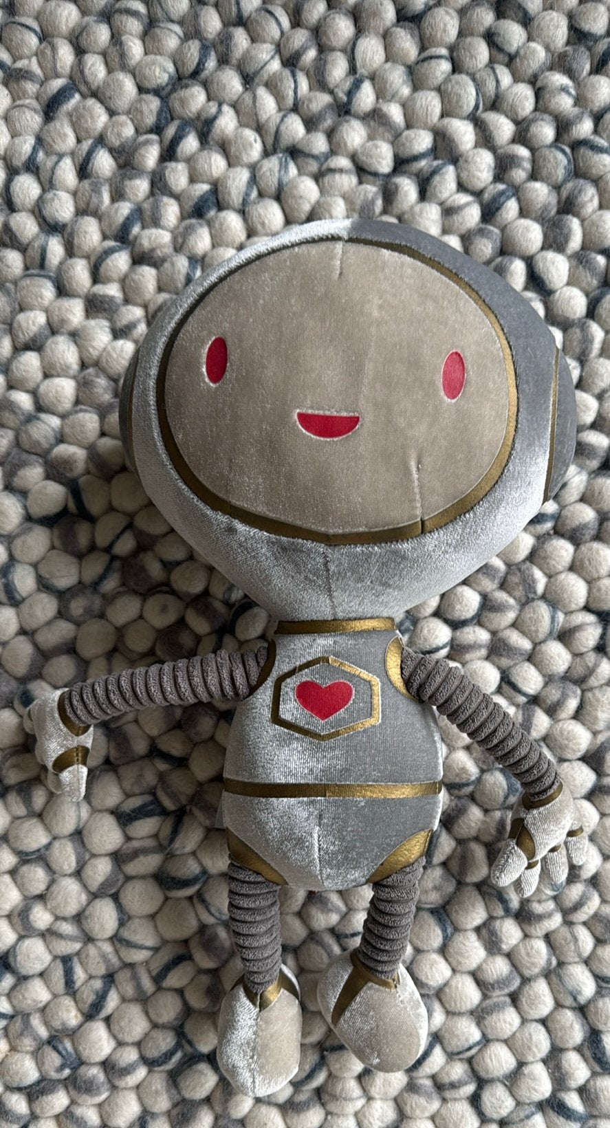 Schattige Robot Knuffel - nieuw staat- De Bijenkorf, Overige merken, Overige typen, Grijs, Ophalen of Verzenden