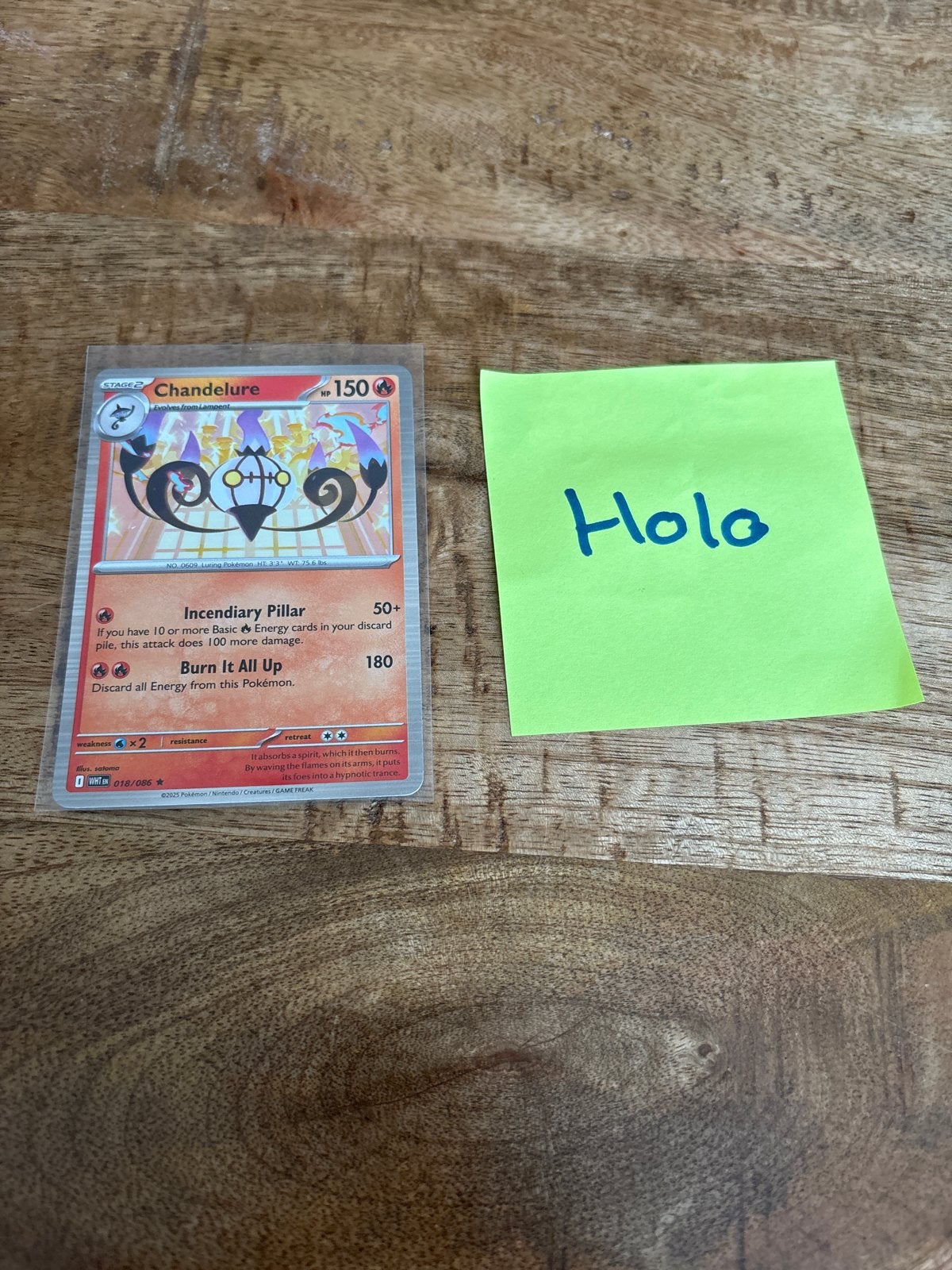 Nieuwe Chandelure Holo Pokémon kaart (018/036), Ophalen of Verzenden, Nieuw, Losse kaart, Foil