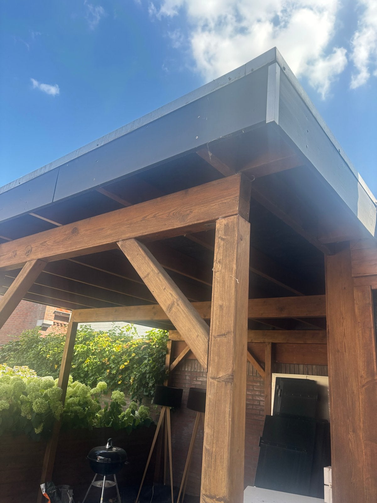 Robuuste houten overkapping voor tuin of terras, Tuin en Terras, Overkappingen, Ophalen, Gebruikt, Veranda