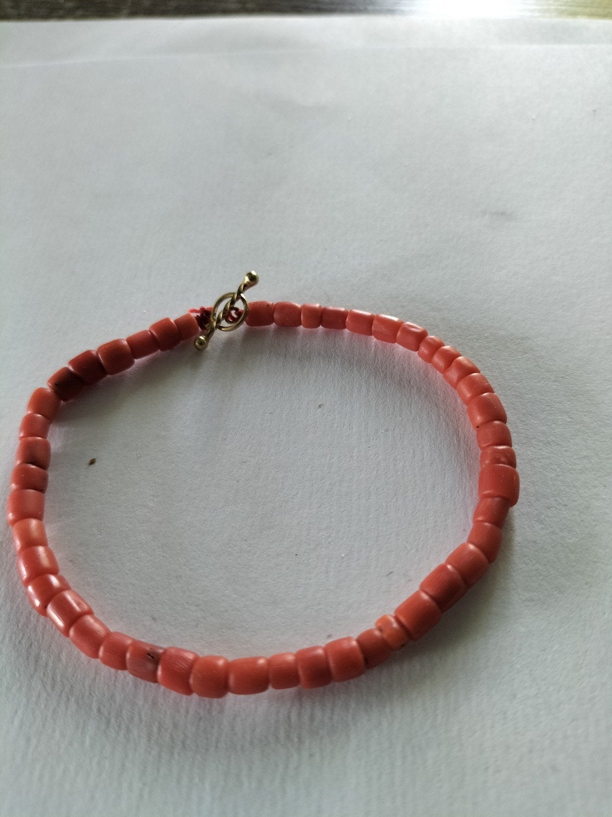 Prachtige antieke koraal armband met gouden slotje, Sieraden, Tassen en Uiterlijk, Antieke sieraden, Verzenden, Goud, Armband