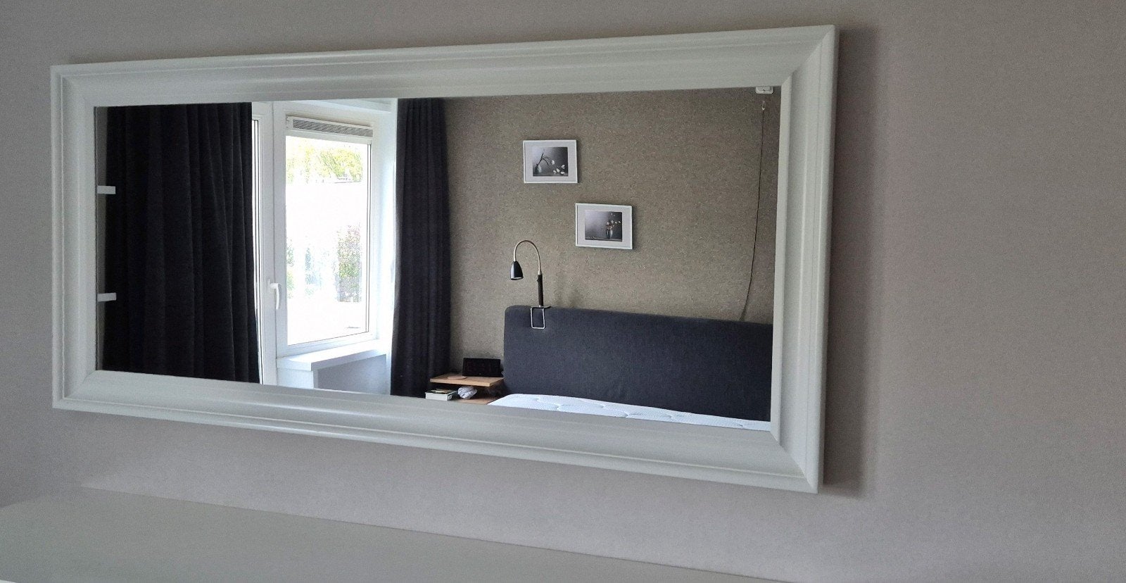 Ikea witte toftbyn spiegel 175 x 65 cm., Ophalen, Zo goed als nieuw, 150 tot 200 cm, Rechthoekig