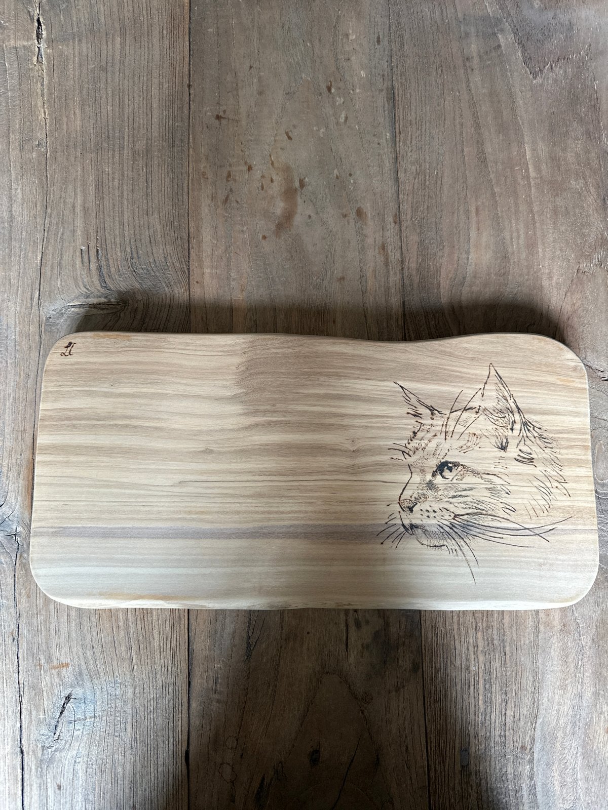 Houten snijplank met kattenprint - nieuw, Hout, Snij-/serveerplank, Nieuw, Ophalen of Verzenden