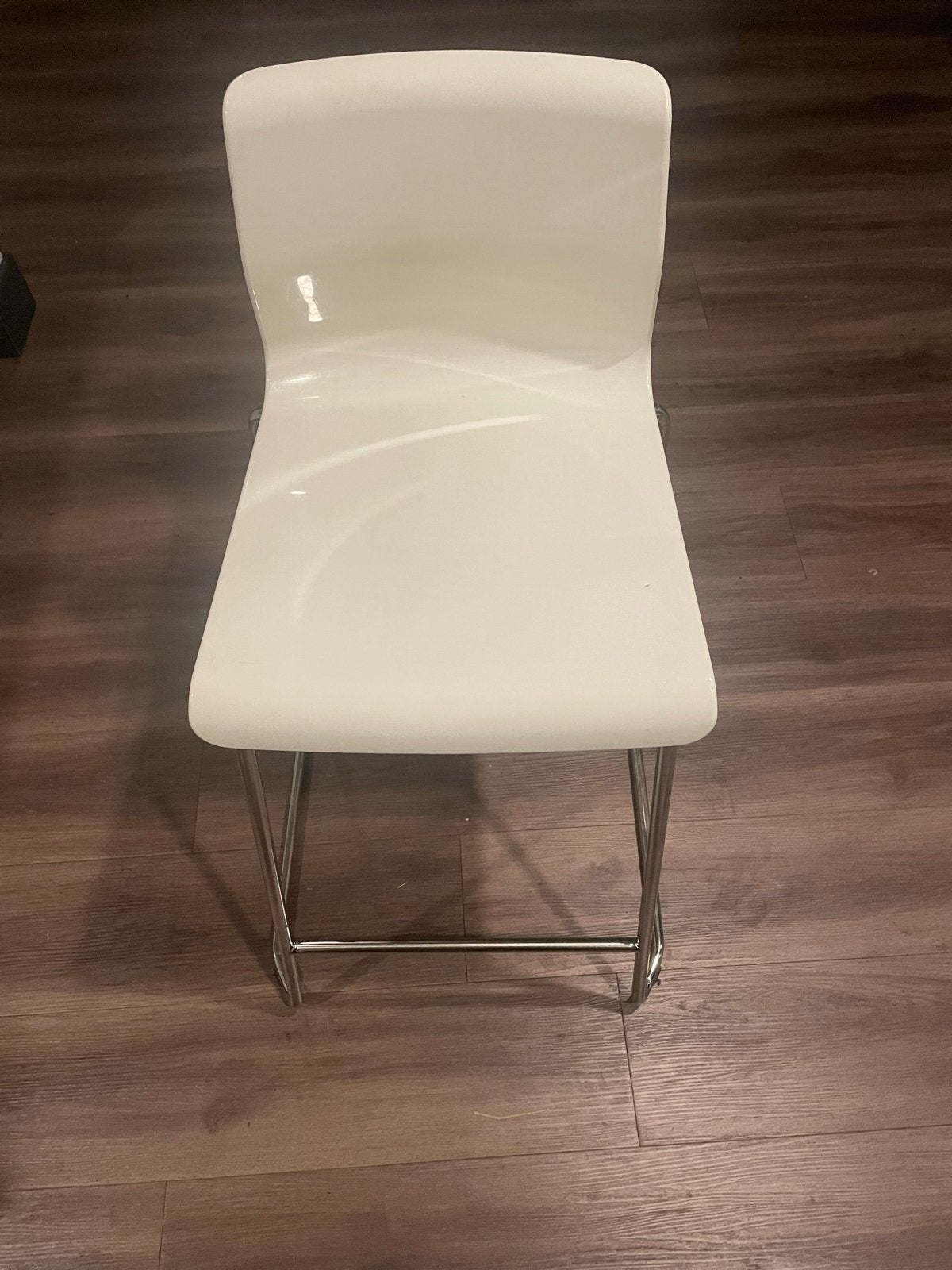 Ikea Glen stoelen - 2x wit (1 met barst), 2x zwart, Ophalen, Kunststof, Gebruikt, Wit