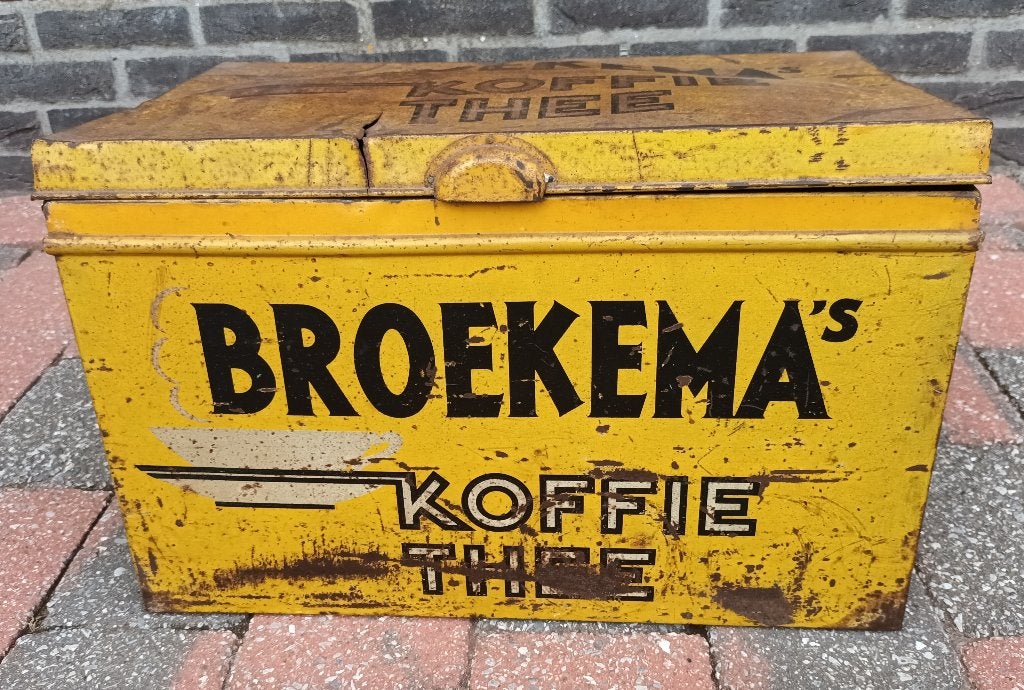 Winkelblik Broekema's Koffie en Thee, Verzamelen, Blikken, Ophalen, Gebruikt, Koffie, Overige merken