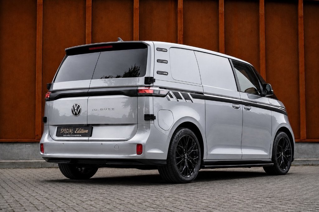 Volkswagen ID. Buzz Cargo LONG RANGE | 454 km  | 5 jr gar., Auto's, Automaat, Achterwielaandrijving, Zwart, Volkswagen