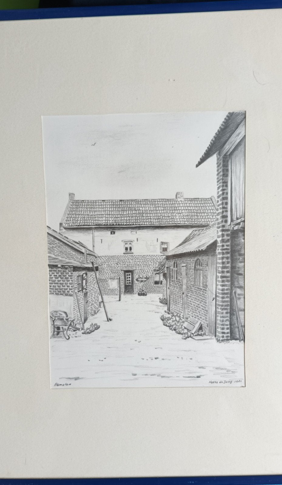 Potloodekening van Hette de Jong - Bemelen Z.Limburg, Ophalen of Verzenden, Tekening, Potloodtekening, Gesigneerd