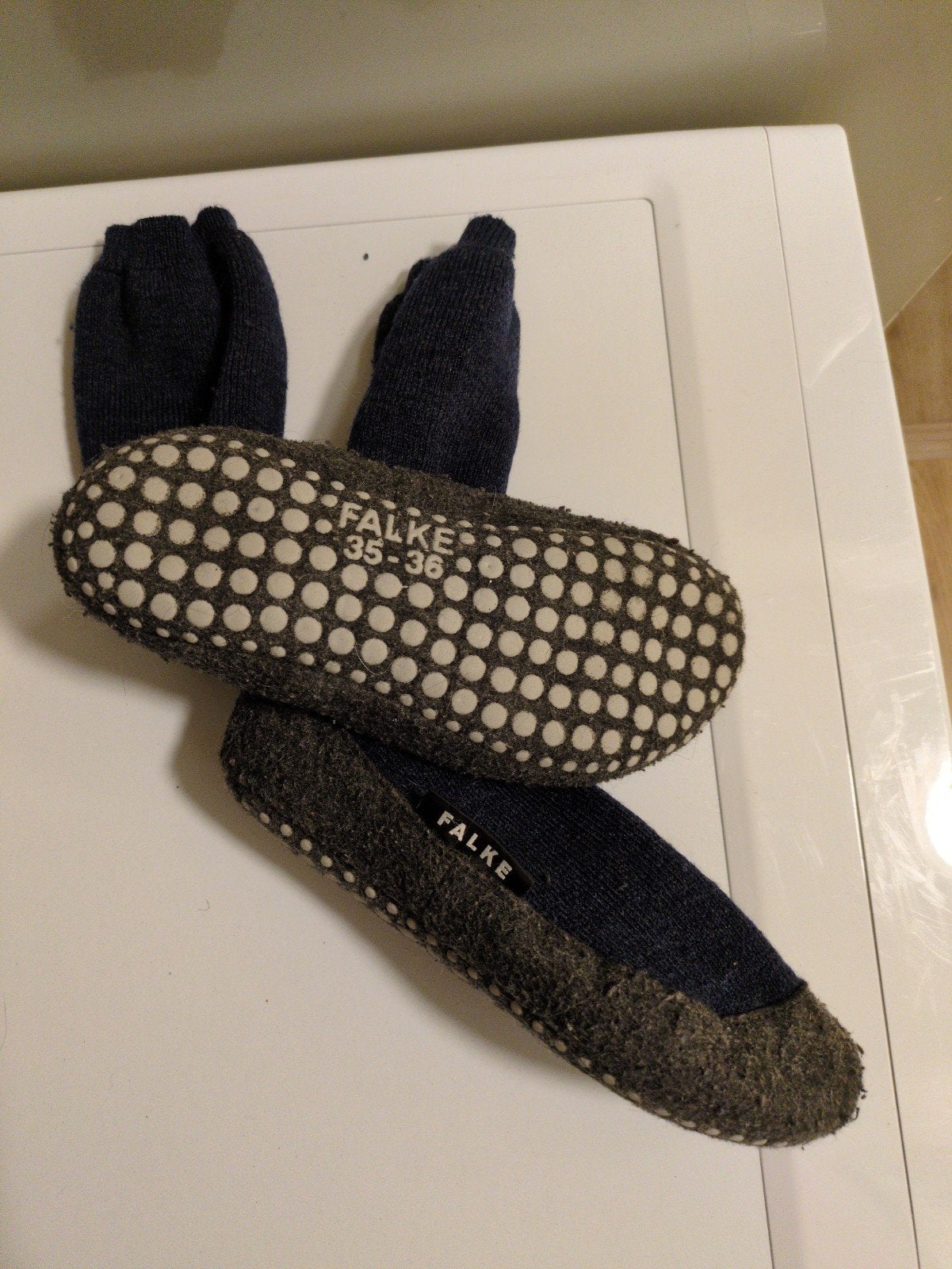 Falke Slodsokken Donkerblauw Wol Maat 35/36, Sokken en Kniesokken, Blauw, Zo goed als nieuw, Falke