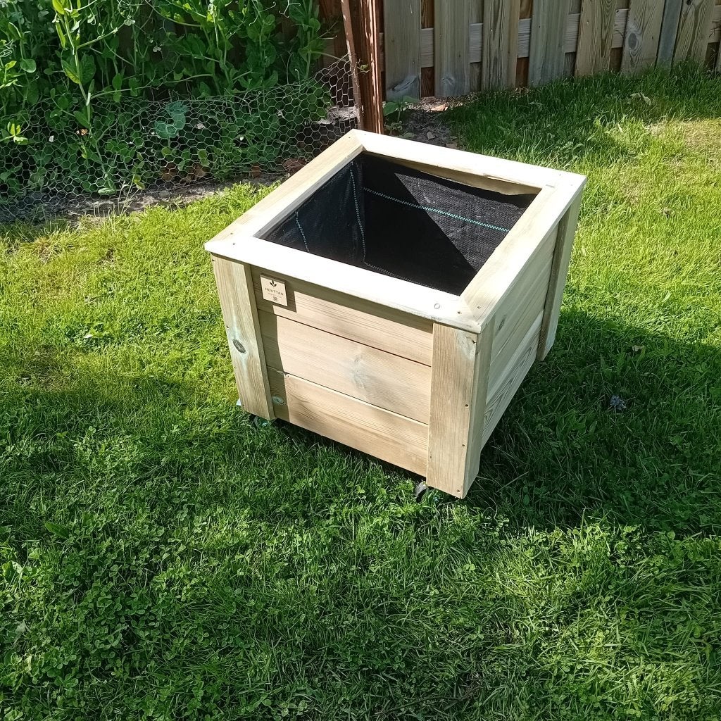 Vierkante plantenbak met wielen, Ophalen, Vierkant, Nieuw, Binnen