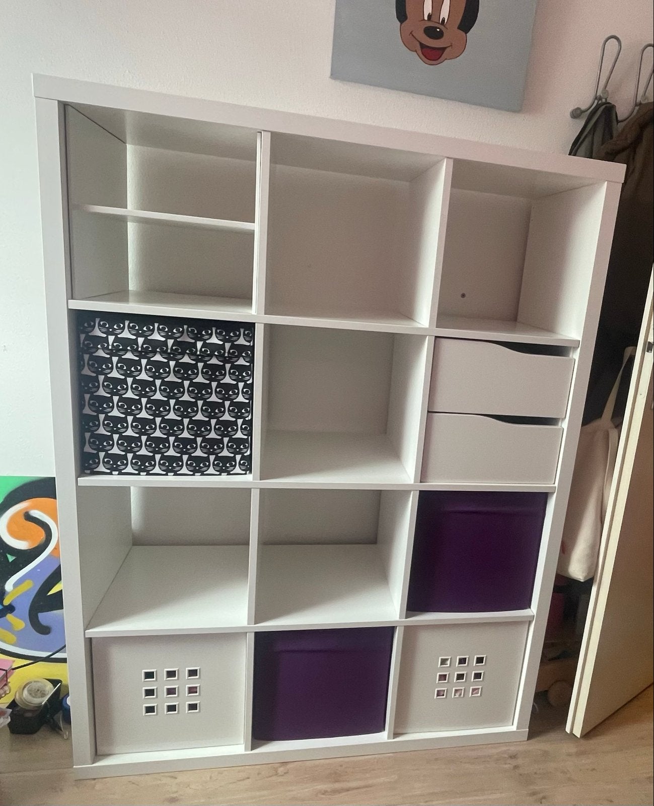 IKEA Kallax 12 vakken kast wit met accessoires, Huis en Inrichting, Kasten | Overige, Ophalen, Gebruikt