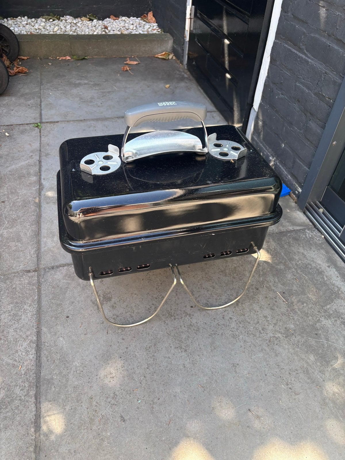 Compacte Weber Go-Anywhere Houtskoolbarbecue, Ophalen of Verzenden, Gebruikt