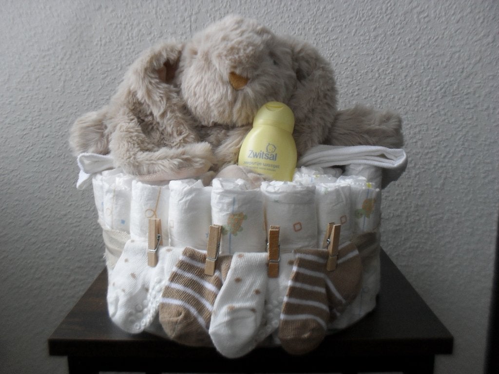 mini luiertaart neutraal, Ophalen, Nieuw, Kraamcadeau