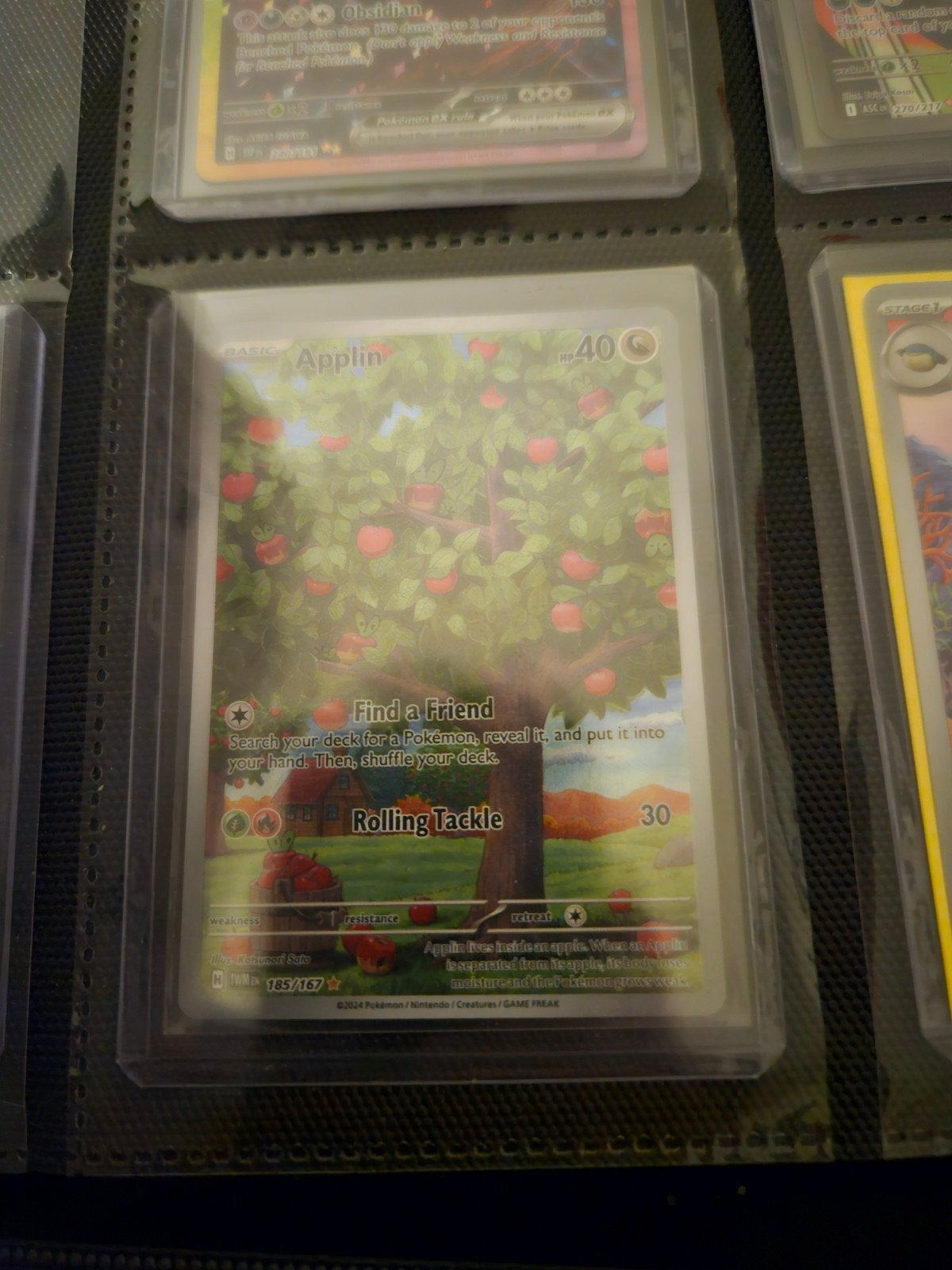 Pokemon Applin 185/167 Twilight Masquerade, Ophalen of Verzenden, Zo goed als nieuw, Losse kaart, Foil