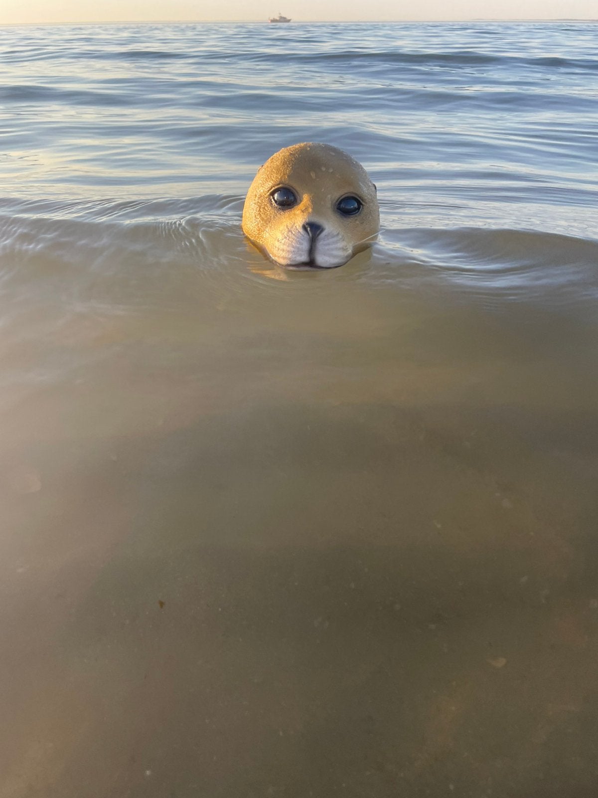 Zeehond drijvend kop beeld vijver zwembad, Tuin en Terras, Tuinbeelden, Ophalen of Verzenden, Nieuw, Kunststof, Dierenbeeld